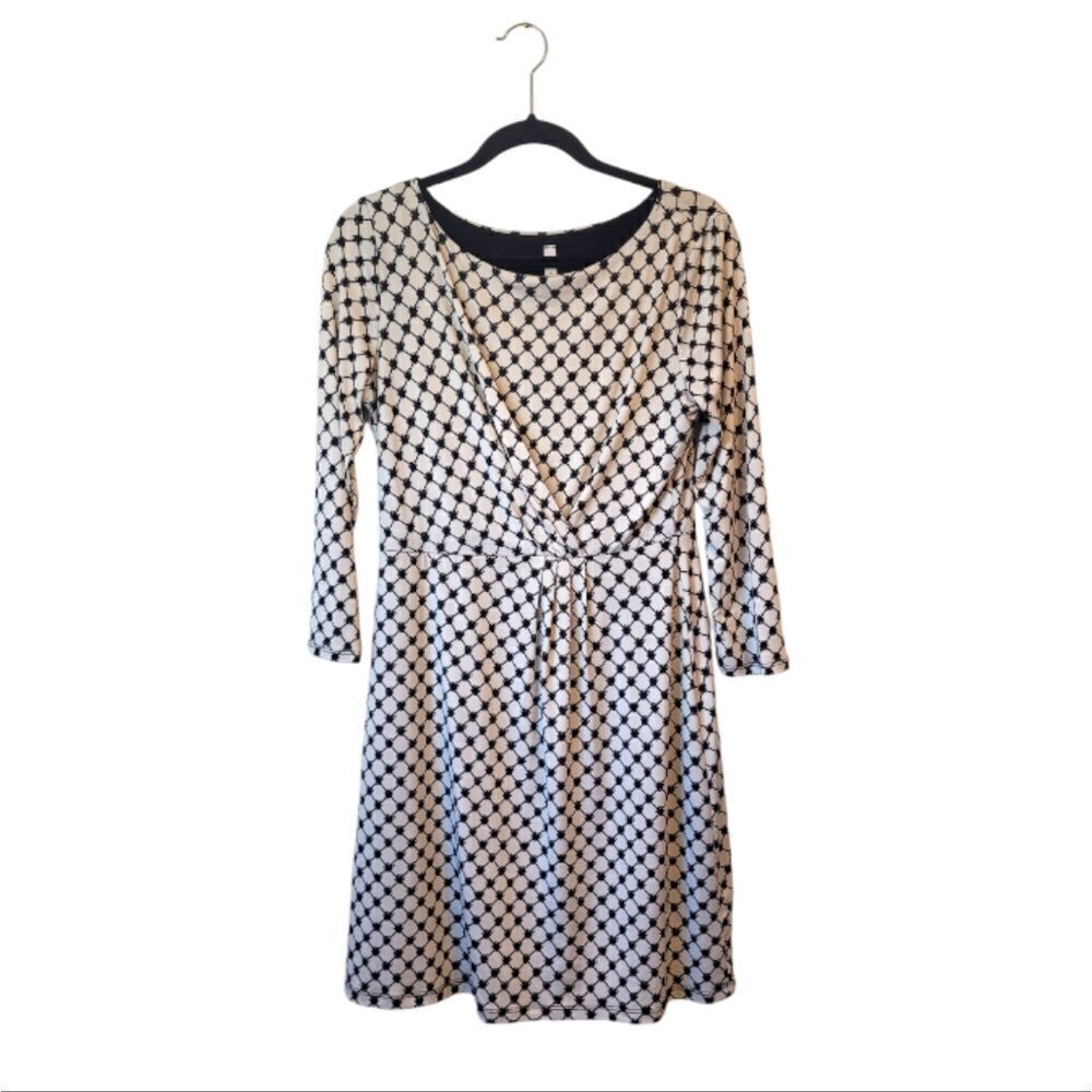 Gilli Black and White Geometric Patterned Dress